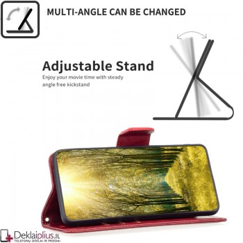 Dirbtinės odos atverčiamas dėklas su skyreliais - raudonas (Huawei Honor X6B) Dirbtinės odos atverčiamas dėklas su skyreliais - raudonas (Huawei Honor X6B)